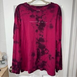 Peloton Interactive Tie Dye Wine Red Long Sleeve Together We Go Far Top XL